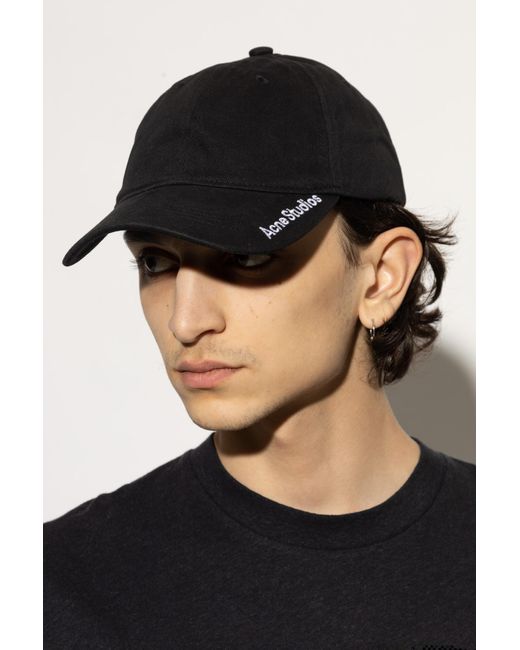Acne Black Cap With Logo