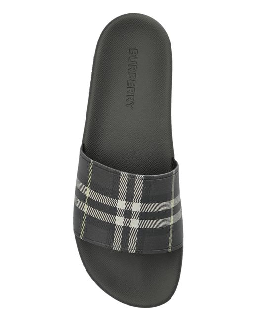 Burberry Gray Rubber Flip-Flops for men