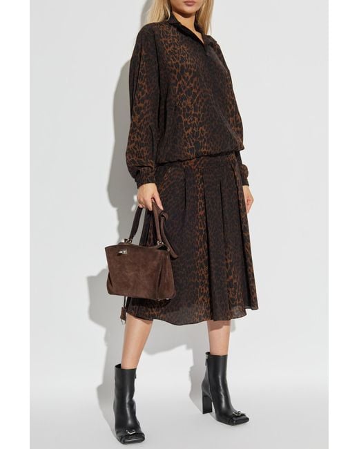 Balenciaga Brown Silk Blouse