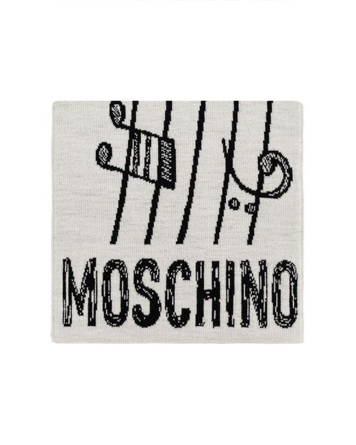 Moschino Natural Scarf With A Characteristic Teddy Bear Motif