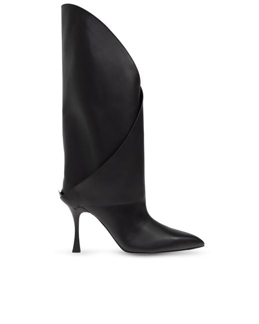Balmain Black Twist Heeled Boots