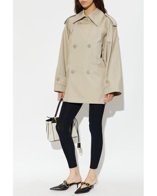 Balenciaga Natural Double-Breasted Trench Coat