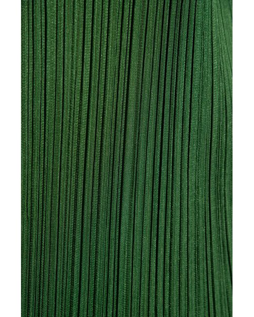 Pleats Please Issey Miyake Green Dress With Long Sleeves,