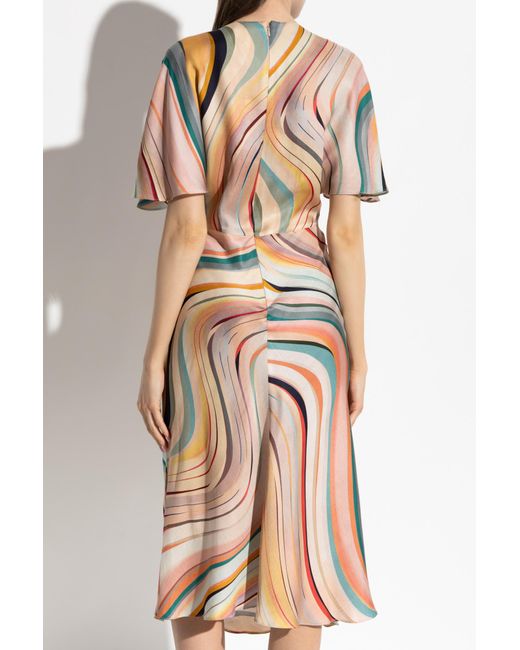 Paul Smith White Dress With Stripe Pattern