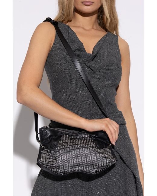 McQueen Metallic Shoulder Bag "Manta"