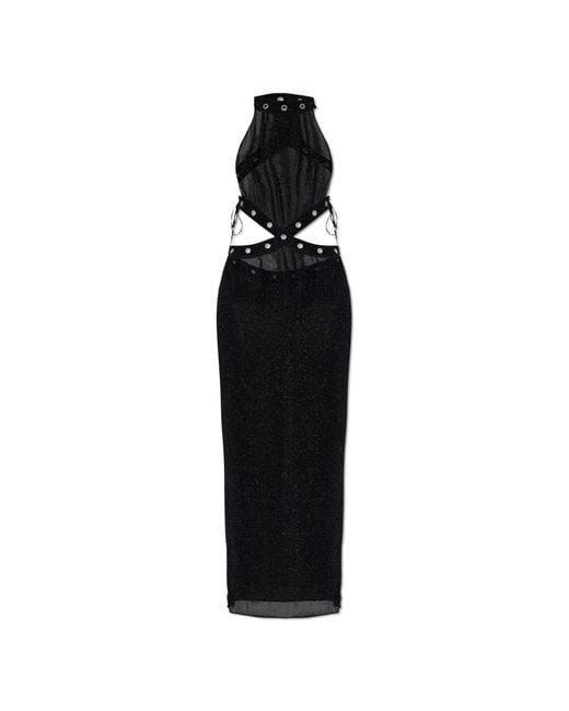 Oseree Black Dress With Lurex Thread
