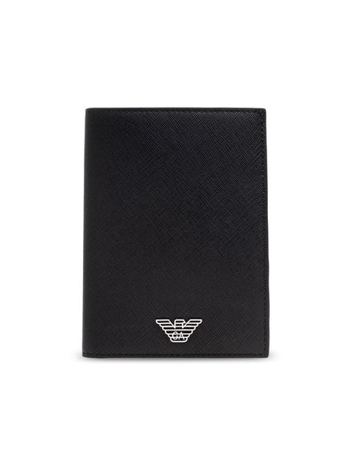 Emporio Armani Black Folding Document Case for men