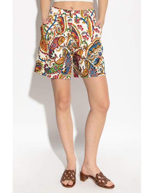 Etro White Patterned Shorts