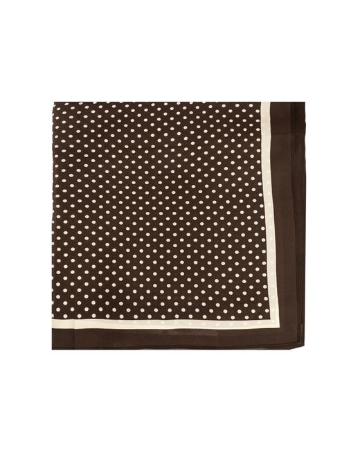 Matteau Black Silk Scarf With Polka Dot Pattern