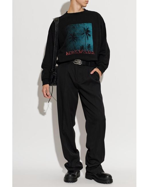 Balenciaga Black Sweatshirt With Logo for men