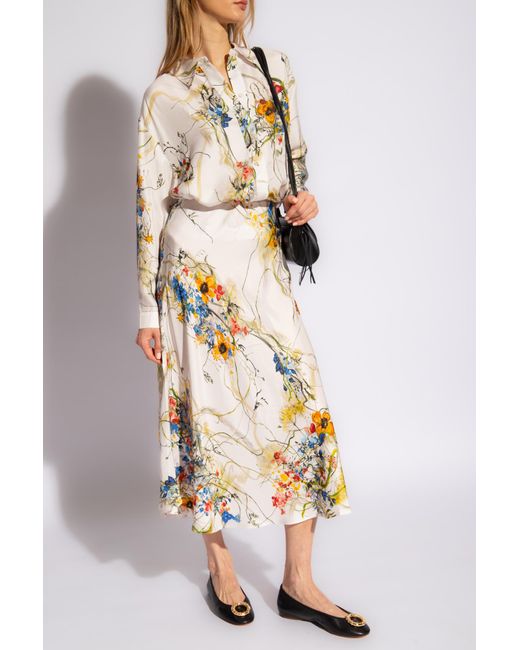 Munthe White 'carson' Silk Skirt,