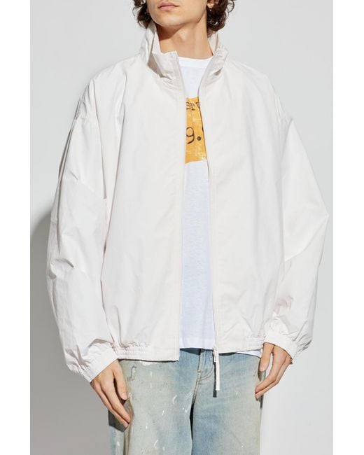 Acne White Jacket With Stand-Up Collar for men