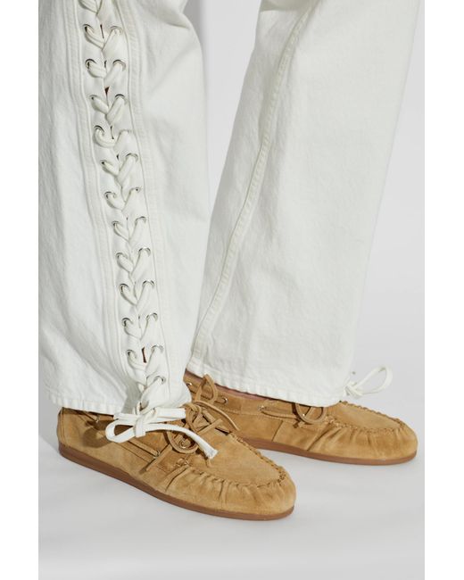 Alohas Natural 'Rowan' Leather Loafers