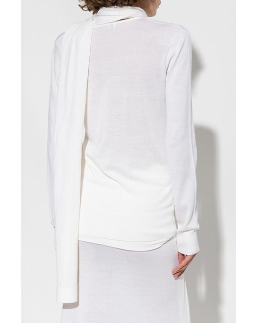 Totême  White Sweater With Scarf