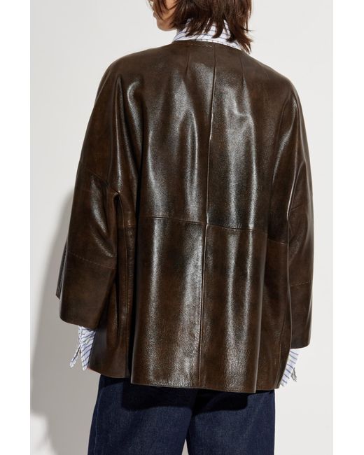 Max Mara Black Leather Jacket 'Gambero'