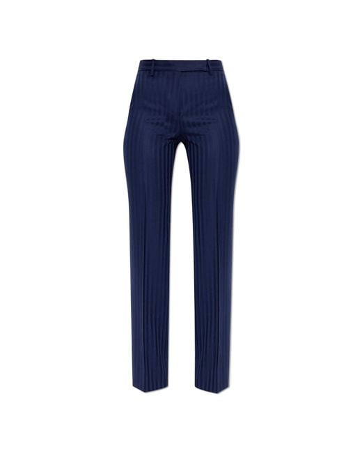 Tom Ford Blue Wool Pleated Trousers