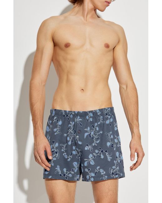 Hanro Blue Patterned Boxers for men