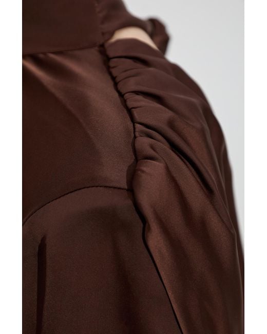 ROTATE BIRGER CHRISTENSEN Brown Top With Tie