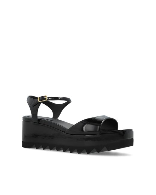 Stella McCartney Black "Elyse" Wedge Sandals