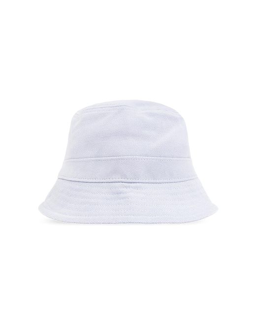 Lacoste White Bucket Hat With Logo,