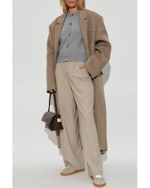 AMI Natural Wool Trousers With Pleats