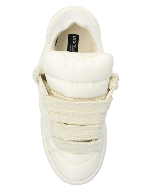 Dolce & Gabbana White New Roma Padded Sneakers for men