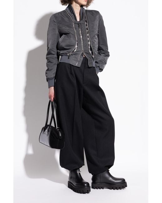 McQueen Black Leather Platform Shoes