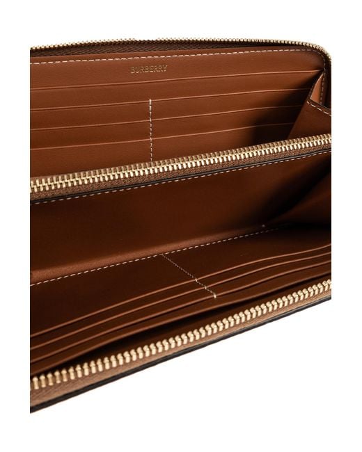 Burberry Brown Wallet With A Checkered Pattern