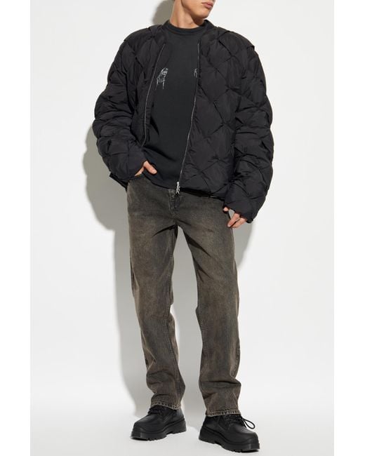 Represent Black Jeans With Sewn-In Zippers for men