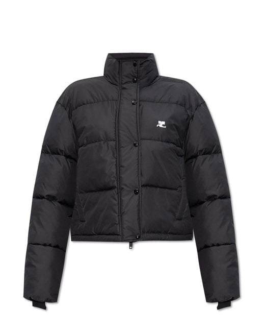 Courreges Black Insulated Jacket With Logo