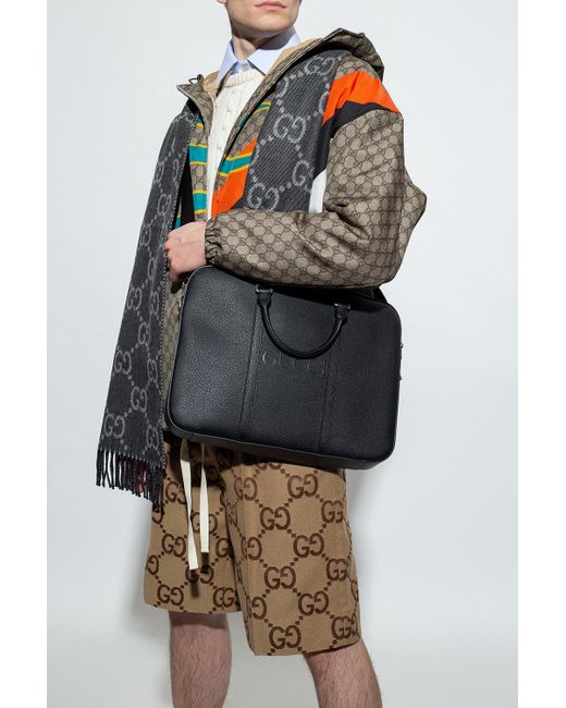 Gucci Leather Briefcase in Black for Men Lyst