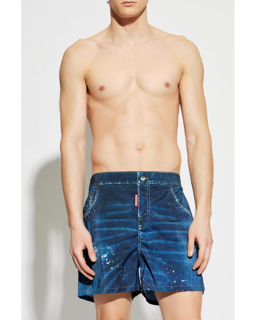 DSquared² Blue Swim Shorts for men