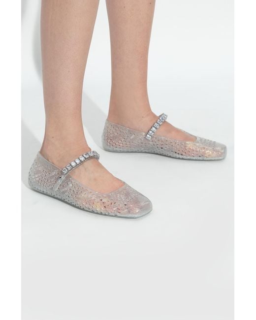 Jimmy Choo White Ballet Flats "The Jelly"