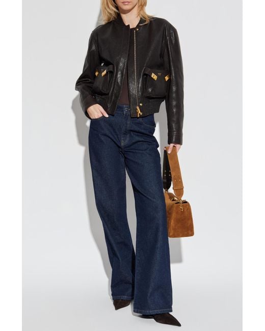 Ferragamo Black Leather Jacket