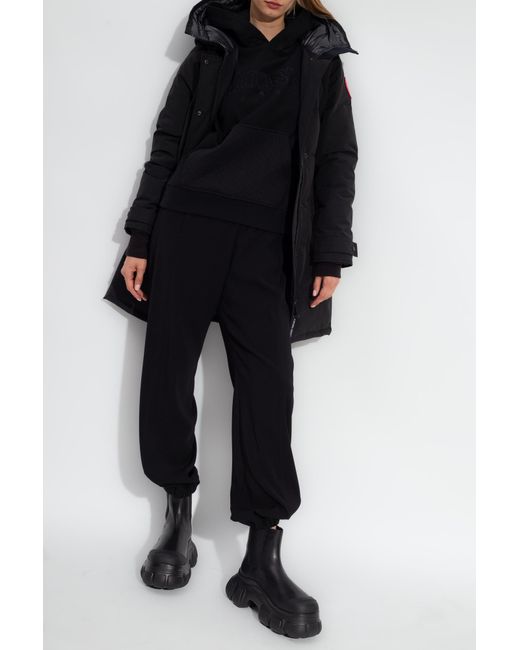 Canada Goose Black Thigh-Length Padded Parka Jacket