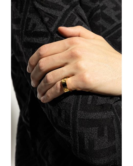 Fendi Black Brass Ring