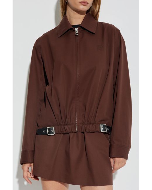 Loewe Brown Wool Jacket With Embroidered Logo