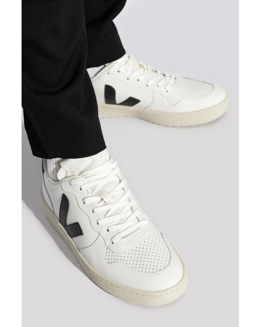 Veja White Sneakers V-10 Prime Leather for men