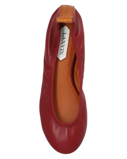 Lanvin Red Leather Ballet Flats,