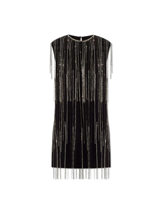 AllSaints Black Ilia Diamante-embellished Recycled-polyester Mini Dress
