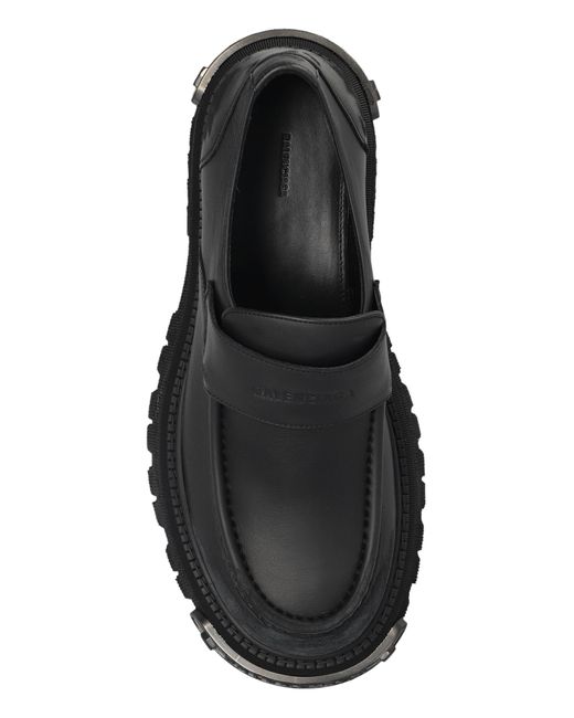 Balenciaga Black Shoes Tractor Type Loafers for men