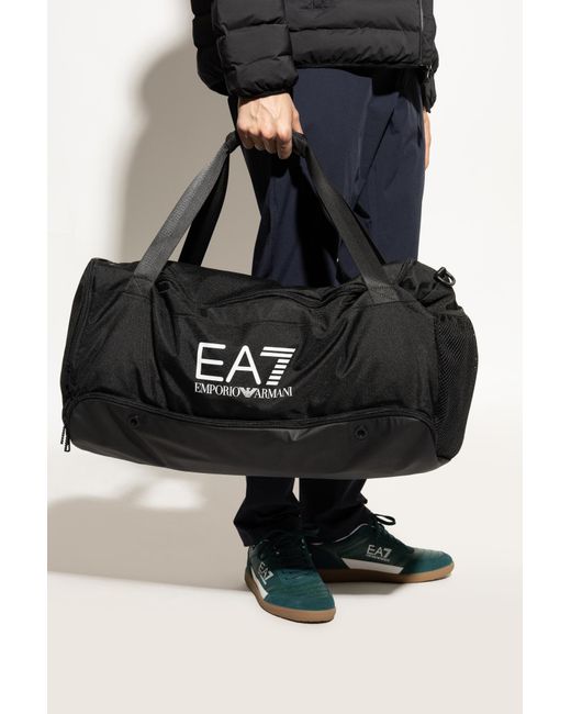 EA7 Black Sports Bag With Logo