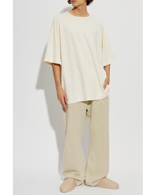 Fear Of God White Cotton T-Shirt With Appliquéd Logo for men