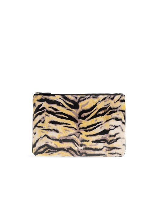 KENZO Natural Leather 'Tiger' Pouch for men