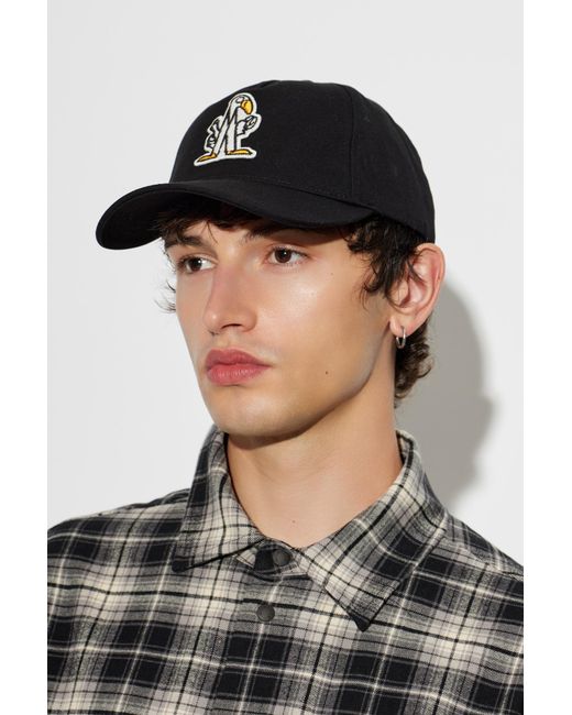 Moncler Black Baseball Cap for men
