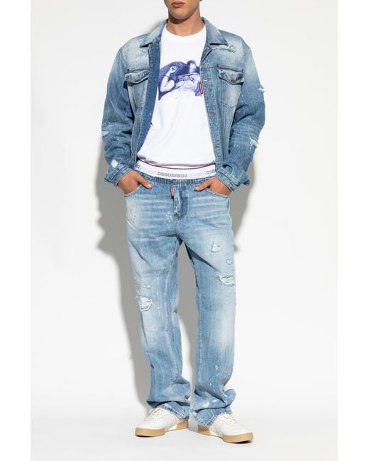 DSquared² Blue Denim Jacket With 'Vintage' Effect for men
