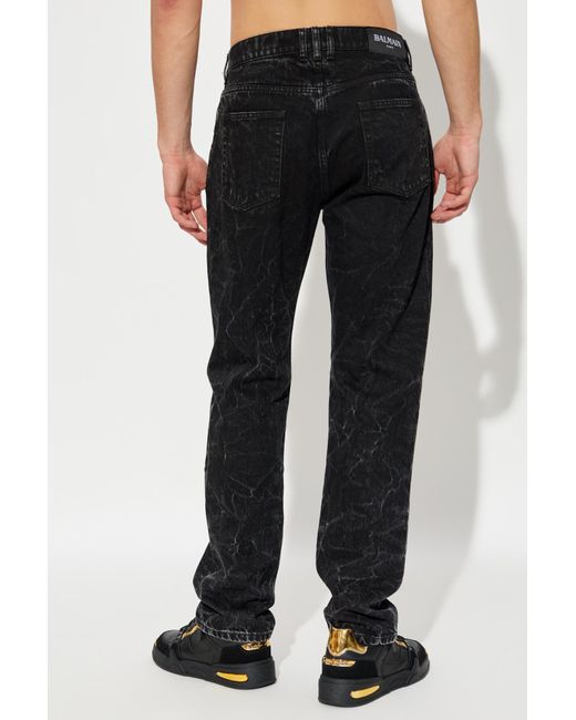 Balmain Black Jeans With A 'Vintage' Effect for men