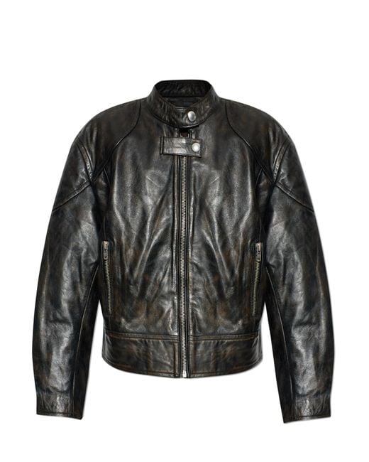 Stand Studio Black Leather Jacket 'Alita'