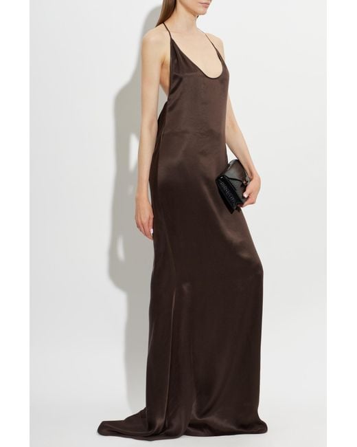 Tom Ford Brown Silk Sleeveless Dress