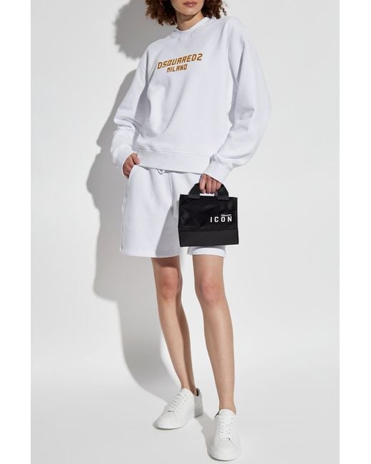 DSquared² White Logo Shorts
